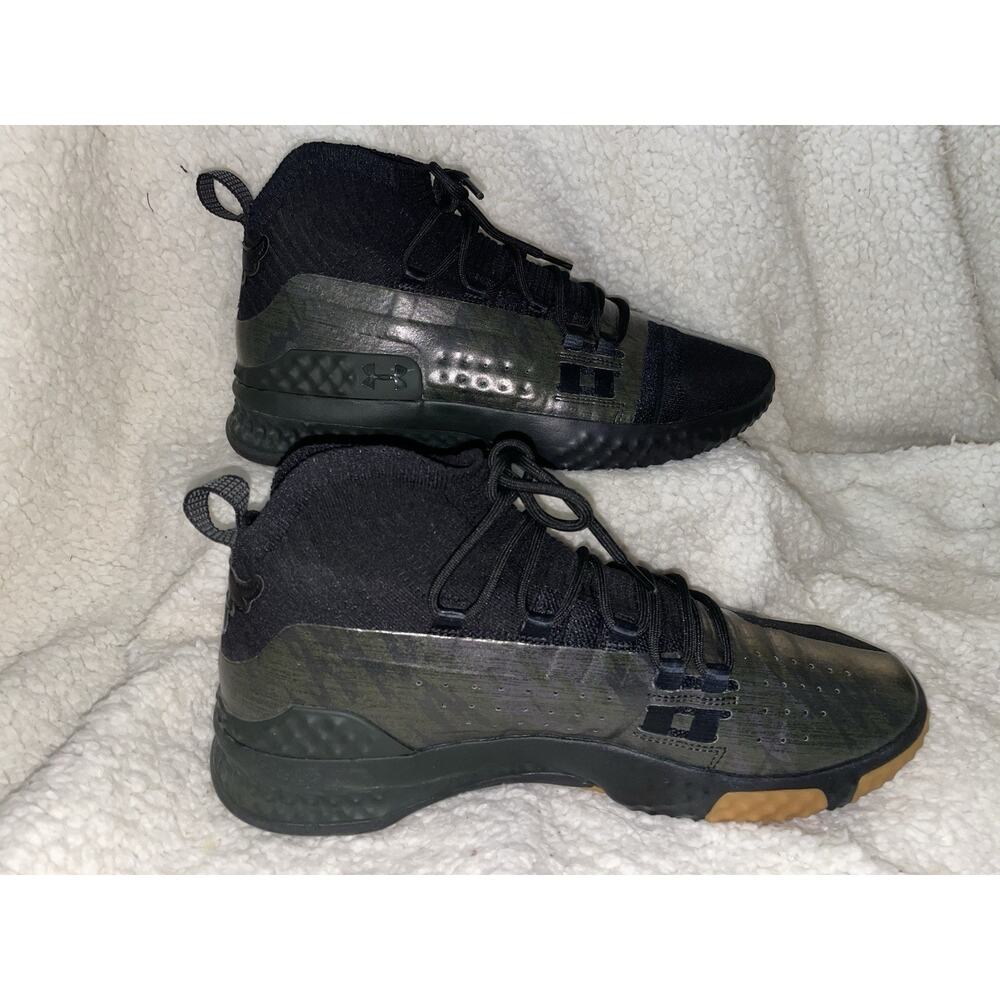 RAREš„ Under Armour Project Rock 1 Training Sz 13 Mens Black Blood Sweat Respect - Picture 6 of 9